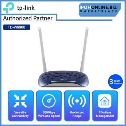 TP-Link TD-W9960 300Mbps Wireless N VDSL / ADSL Modem Router supports TM Streamyx / Unifi TP-Link TD-W9960 300Mbps Wireless N VDSL / ADSL Modem Router supports TM Streamyx / Unifi
